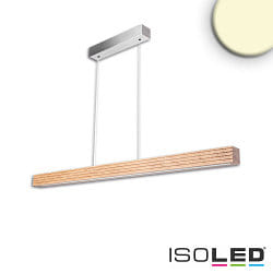 LED Pendelleuchte RIFFL Up&Down mit Rollzug, 120cm, 47W 3000K, dimmbar, Eiche gelt, nickel