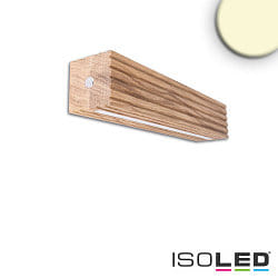 wall luminaire RIFFL with touch dimmer IP42, oak oiled, brushed nickel dimmable