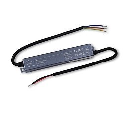 LED driver 24V DC / 100W ON-OFF ULTRAFLAT flat, with open cable, switchable, dark grey