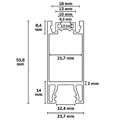 Gardinenprofil CURTAIN ONE HIGH, 1-l�ngig, 200cm