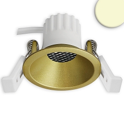 LED Einbaustrahler BACK45, IP20, rund,  5.1cm, 230V AC, CRI>90, UGR<12, dimmbar, starr, 5W 3000K 350lm 36, Gold
