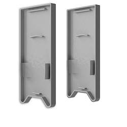 Endkappe EC120 f�r Leuchtenprofil HALON mit U-Cover C63, mit Lichtfalle, 2 St�ck, silber