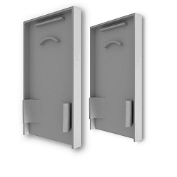 end cap EC 125 LAMP30 V1 + V2 2 pcs., with cover, silver