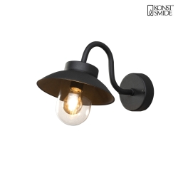 Lampada da parete VEGA MINI E27 IP44, Nero dimmerabile