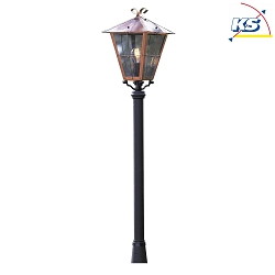 Lamp head FENIX SMALL, E27 max. 100W, massive copper / smoked acrylic glass