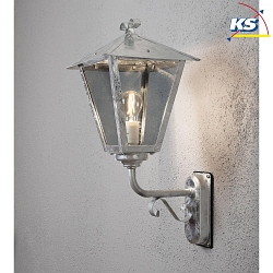 Wandleuchte BENU UP, E27 max. 100W, Stahl galvanisiert / Rauch-Acrylglas
