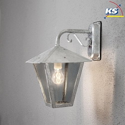 Wandleuchte BENU DOWN, E27 max. 100W, Stahl galvanisiert / Rauch-Acrylglas