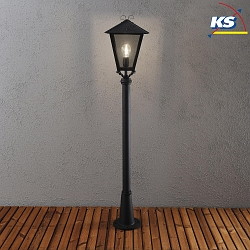 Wegeleuchte BENU, E27 max. 100W, Schwarz, Aluminium / Rauch-Acrylglas