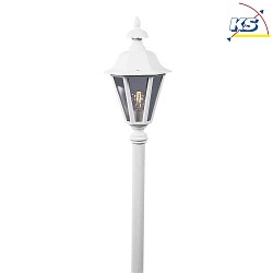 Lamp head PALLAS, E27 max. 60W, white aluminium / smoked acrylic glass