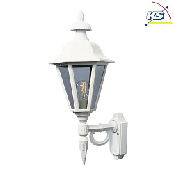 Wandleuchte PALLAS UP BIG, Hhe 60.5cm, E27 max. 60W, Wei, Aluminium / Rauch-Acrylglas