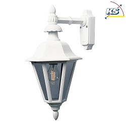 Wandleuchte PALLAS DOWN BIG, Hhe 53.5cm, E27 max. 60W, Wei, Aluminium / Rauch-Acrylglas