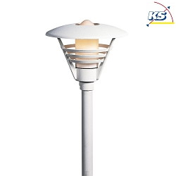 Lamp head GEMINI, 1-flame, SMALL, E27 max. 100W, white aluminium / opal glass