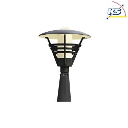 Tte de luminaire GEMINI  1 flamme, petit E27 IP23, opale, noir 