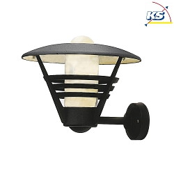 Wandleuchte GEMINI, E27 max. 100W, Schwarz, Aluminium / Opalglas