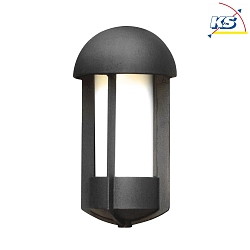 Wall luminaire TYR, E27 max. 60W, black aluminium / opal acrylic glass