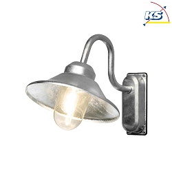 Outdoor wall luminaire VEGA, E27 max. 60W, galvanised steel / clear glass