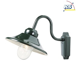 Outdoor wall luminaire VEGA, E27 max. 60W, green, aluminium / clear glass