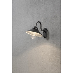 Applique da esterno VEGA IP44, Nero, trasparente dimmerabile