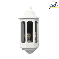 Wall luminaire PALLAS, E27 max. 100W, white aluminium / smoked acrylic glass