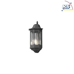 Wall luminaire PALLAS, E27 max. 100W, black aluminium / smoked acrylic glass