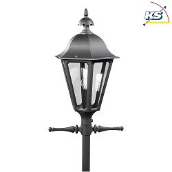 Tte de luminaire PALLAS  1 flamme E27 IP23, couleurs fume, noir 