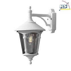 Wandleuchte VIRGO DOWN, E27 max. 100W, Weiß, Aluminium / Rauch-Acrylglas