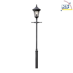 Lamp head / candelabra VIRGO, 1-flame, E27 max. 100W, black aluminium / smoked acrylic glass