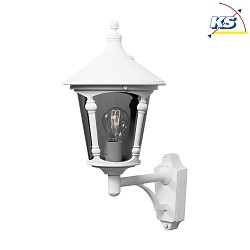 Wall luminaire VIRGO, E27 max. 100W, white aluminium / smoked acrylic glass