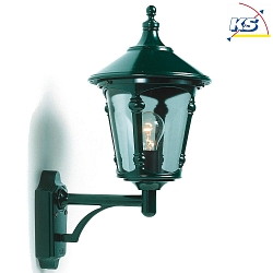 Wall luminaire VIRGO, E27 max. 100W, green, aluminium/ smoked acrylic glass