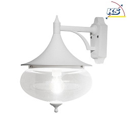 Wall luminaire LIBRA, E27 max. 100W, white aluminium / clear glass
