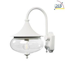 Wall luminaire LIBRA, E27 max. 100W, white aluminium / clear glass
