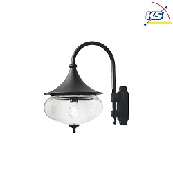 Wall luminaire LIBRA, E27 max. 100W, black aluminium / clear glass