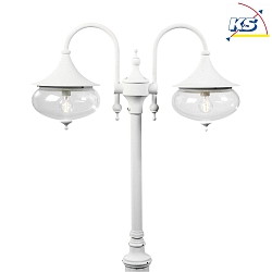 Tte de luminaire LIBRA  2 flammes E27 IP23, transparent, blanche