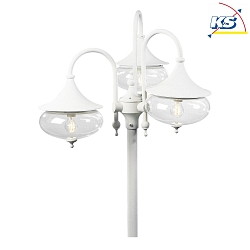 Tte de luminaire LIBRA 3 flammes E27 IP23, transparent, blanche