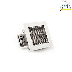 Recessed ceiling luminaire, IP23, E27 max.75W, white / aluminium
