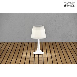 Lampe de table solaire ASSISI avec interrupteur, avec abat-jour IP44, scintillant, blanche 