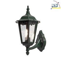 Outdoor wall luminaire FIRENZE UP, E27 max. 100W, green, aluminium / clear glass