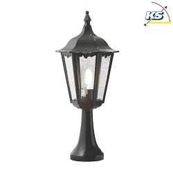 Pedestal light FIRENZE, E27 max. 100W, green, aluminium / clear glass