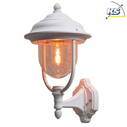 PARMA outdoor wall luminaire UP, E27 max. 75W, white aluminium / clear acrylic glass