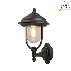 PARMA outdoor wall luminaire UP, E27 max. 75W, black aluminium / clear acrylic glass