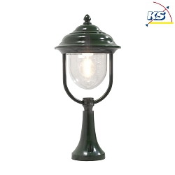 Pedestal light PARMA, E27 max. 75W, green, aluminium / clear acrylic glass