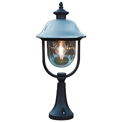 Lampe  piquet de terre PARMA avec couverture E27 IP43, acier inoxydable, dgager, noir 