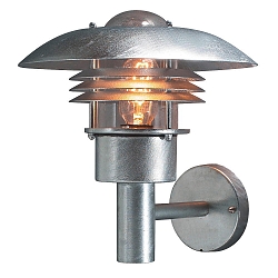 Luminaire mural dextrieur MODENA haut E27 IP44, acier, transparent