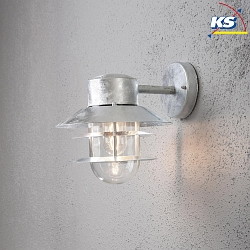 Outdoor wall luminaire MODENA DOWN, E27 max. 60W, galvanised steel / clear glass