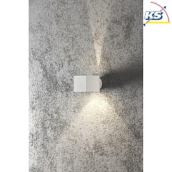 Outdoor wall luminaire MODENA Square, Up/Down, G9 max. 25W, white aluminium / clear glass