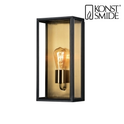Applique da esterno CARPI E27 IP44, Ottone, Nero dimmerabile