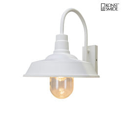 Luminaire mural dextrieur TRAPANI Bas, grand, rond E27 IP44, blanche gradable