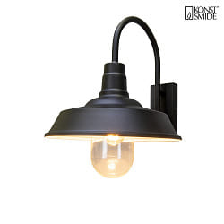 outdoor wall luminaire TRAPANI down, large, round E27 IP44, black dimmable