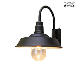 Luminaire mural dextrieur TRAPANI Bas, grand, rond E27 IP44, noir gradable