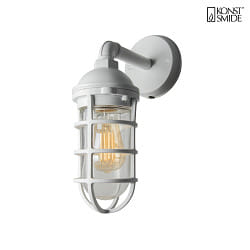 Luminaire mural dextrieur OLBIA Bas, rond, langue E27 IP44, blanche gradable
